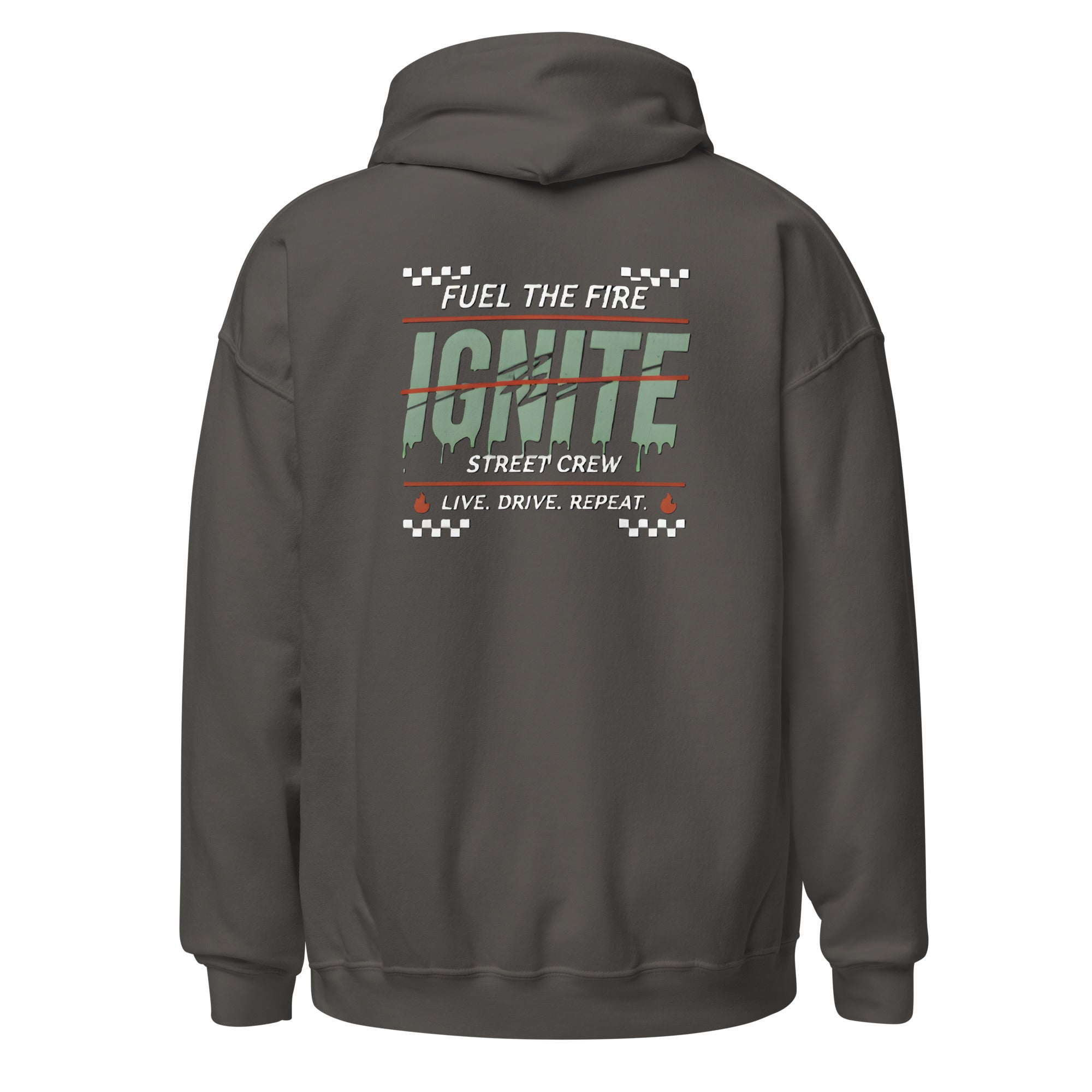 IGNITE Fuel the Fire Unisex Hoodie, houtskool