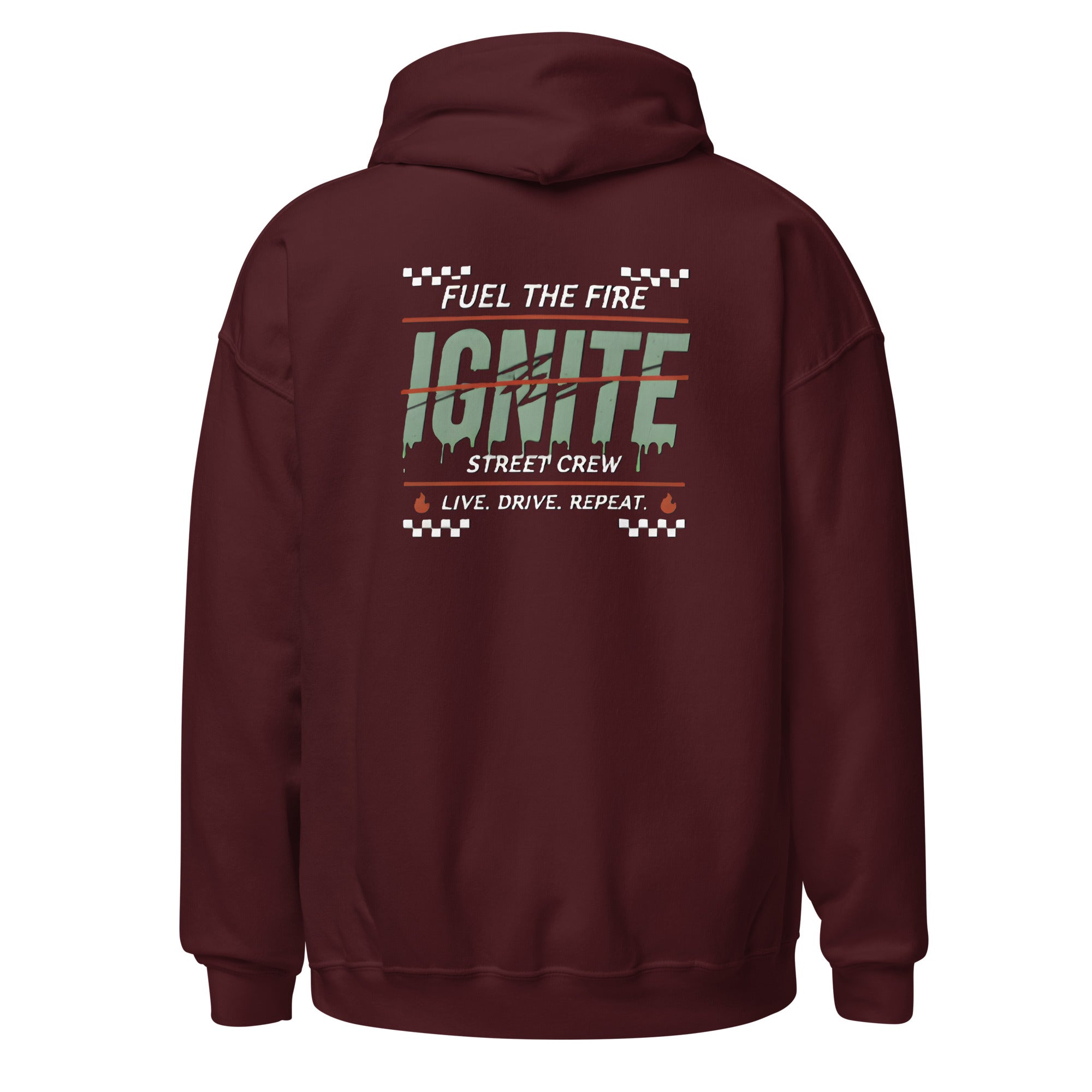 IGNITE Fuel the Fire Unisex Hoodie, maroon