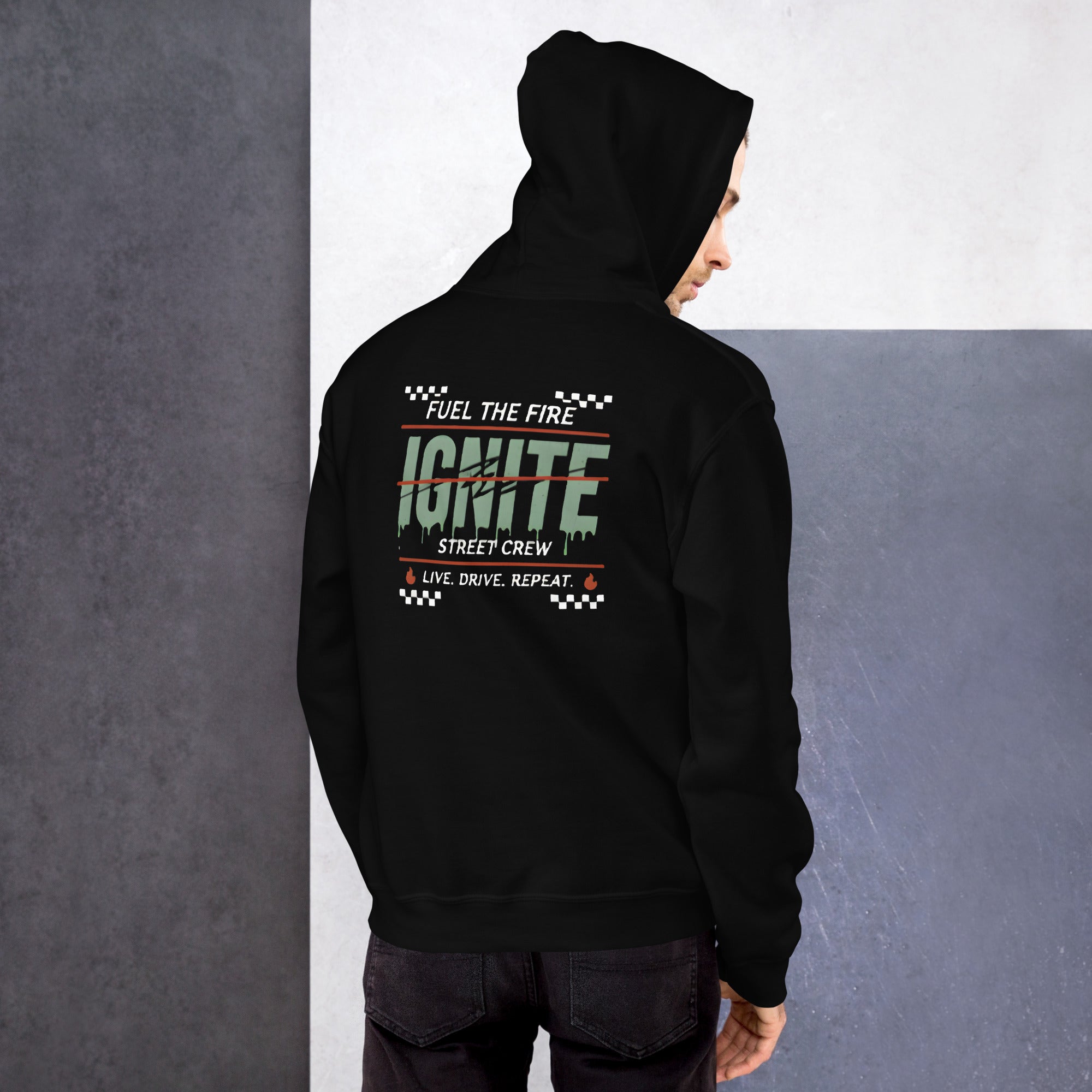 IGNITE Fuel the Fire Unisex Hoodie, zwart