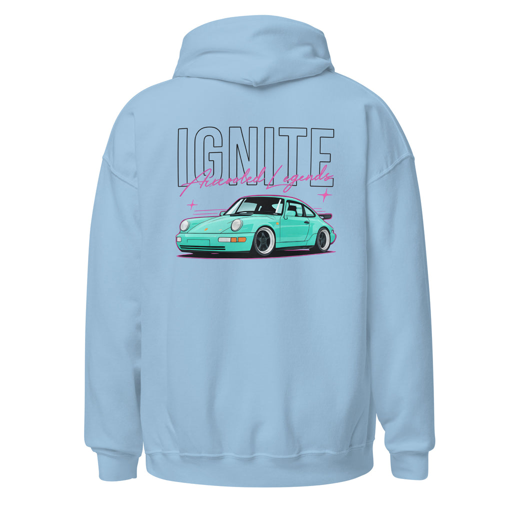 IGNITE Aircooled Legends Unisex Hoodie, licht blauw