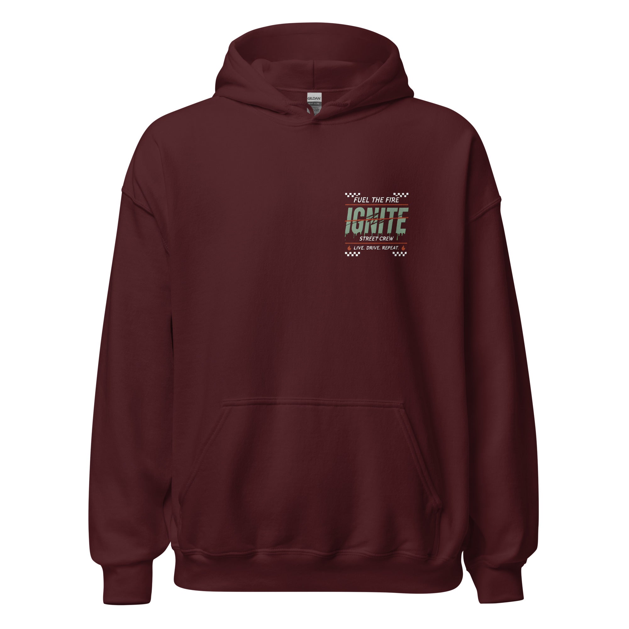 IGNITE Fuel the Fire Unisex Hoodie, maroon